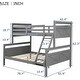 preview thumbnail 10 of 18, Wood Bunk Bed,Twin Over Full Bunk Beds Frame with Ladder and Safety Guardrail, Perfect for Kids Bedroom, Can be Separated 2 Beds