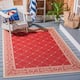 SAFAVIEH Courtyard Laurene Waterproof Patio Backyard Rug - 5'3" x 7'7" - Red/Natural