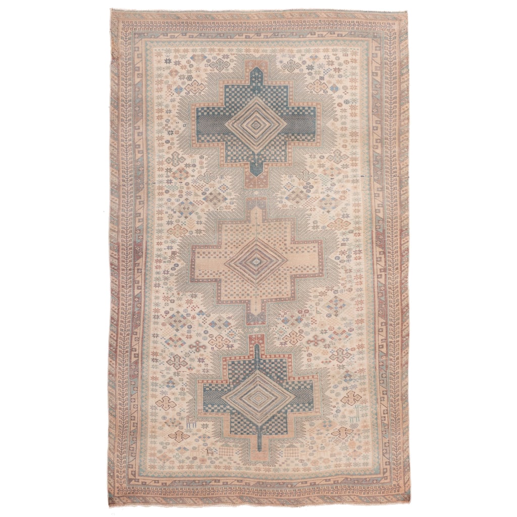 ECARPETGALLERY Hand-knotted Kayseri Vintage Ivory Wool Rug - 5'6 x 8'11