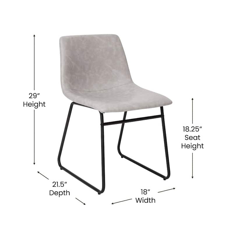 18 Inch Indoor Dining Table Chairs, LeatherSoft Upholstery-Set of 2