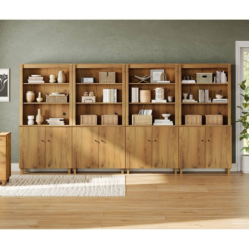 Modern 71" Tall Bookcase with Shelves & Storage Cabinet for Home Office