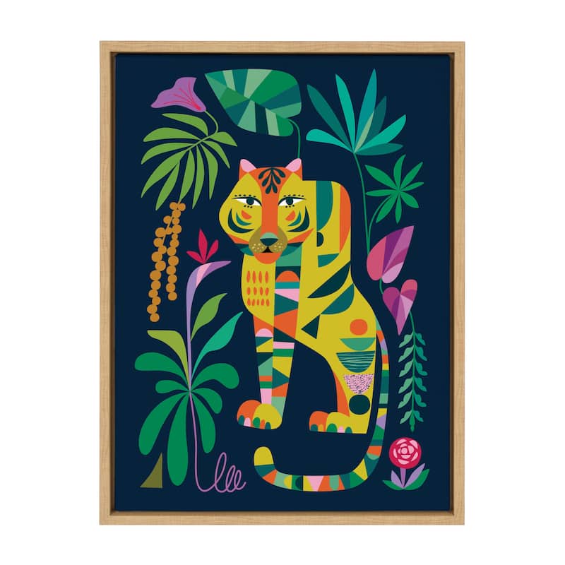 Kate and Laurel Sylvie Tiger in the Forest Framed Canvas by Rachel Lee