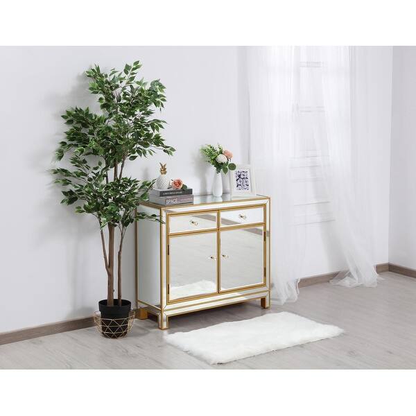 Shop 38 Wide Nightstand 2 Drawers 2 Doors In Antique Silver Or Gold Overstock 18000318