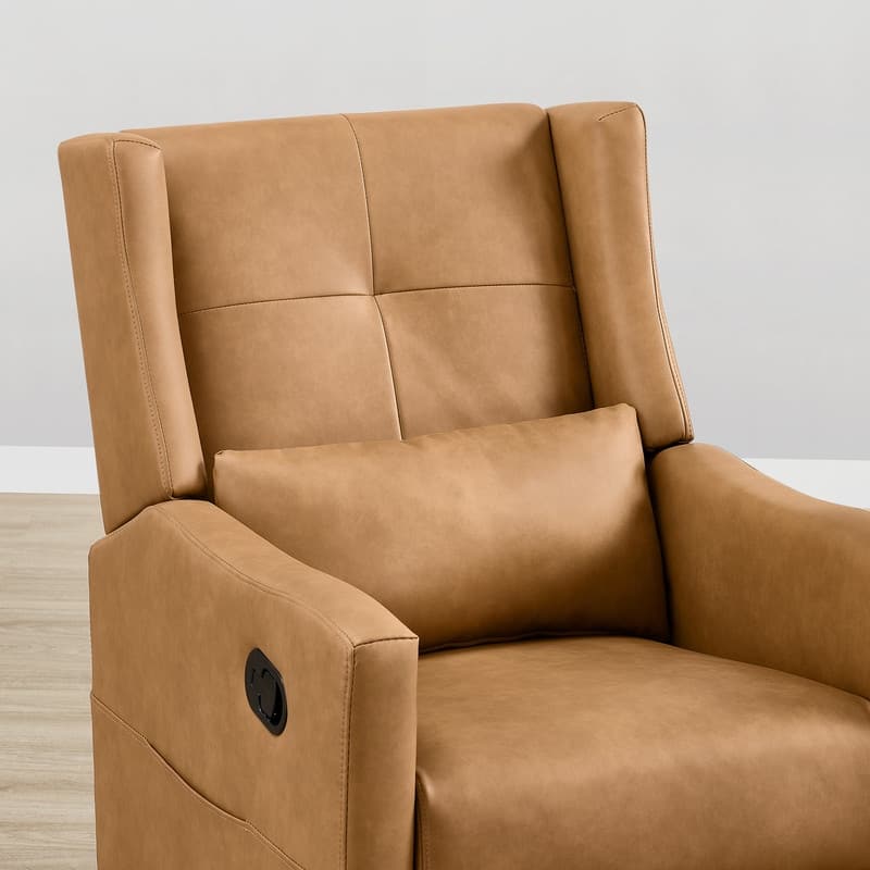 Spruce & Spring Lincoln Manual Swivel Glider Recliner with Lumbar Pillow