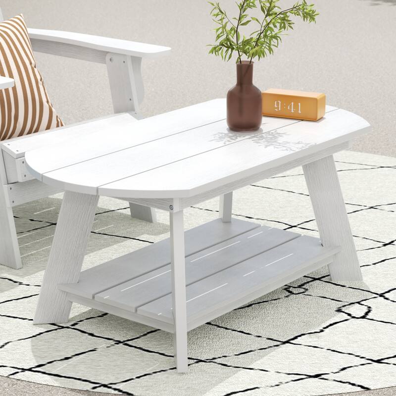 Vineyard HIPS Outdoor Eco-Friendly All Weather Adirondack Coffee Table - White