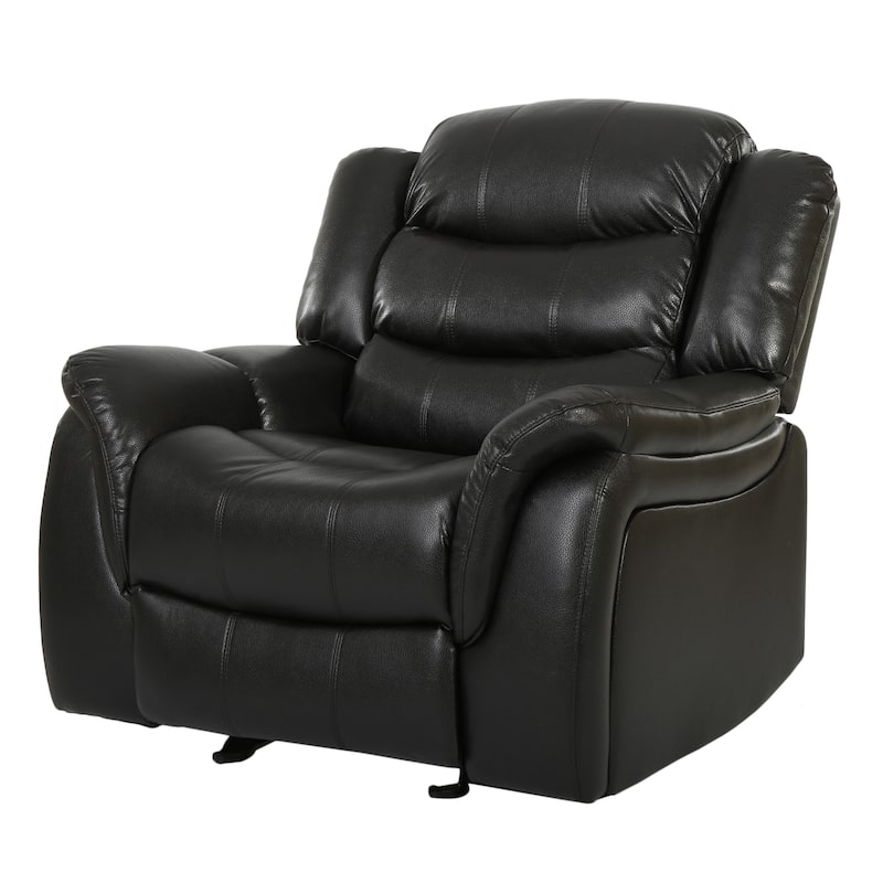 Classic Oversized Faux Leather Recliner, Spacious Upholstered Recliner Chair with Soft Cushion Home Theater Single Sofa Chair