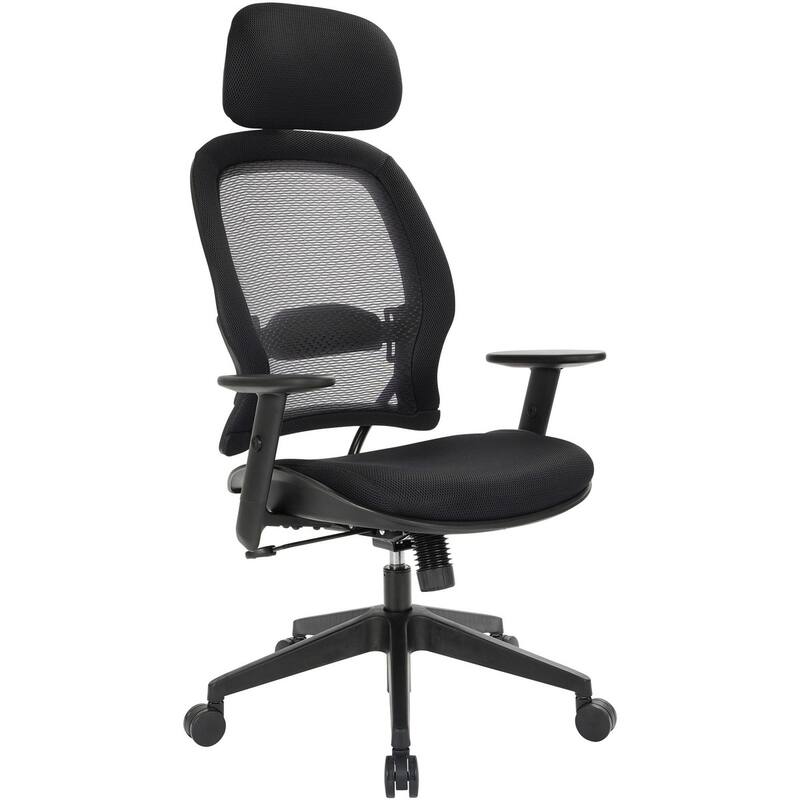 OSP Furniture Executive High-Back Chair, 27-1/2"x28-1/2"x56-1/4", Bla
