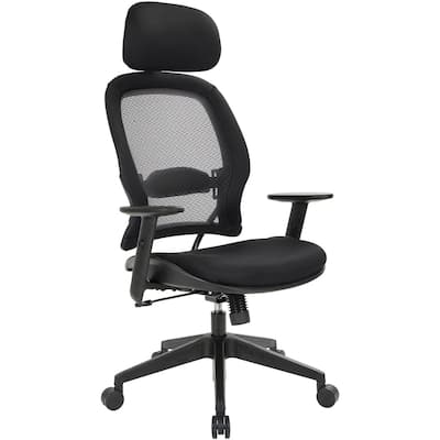 OSP Furniture Executive High-Back Chair, 27-1/2"x28-1/2"x56-1/4", Bla