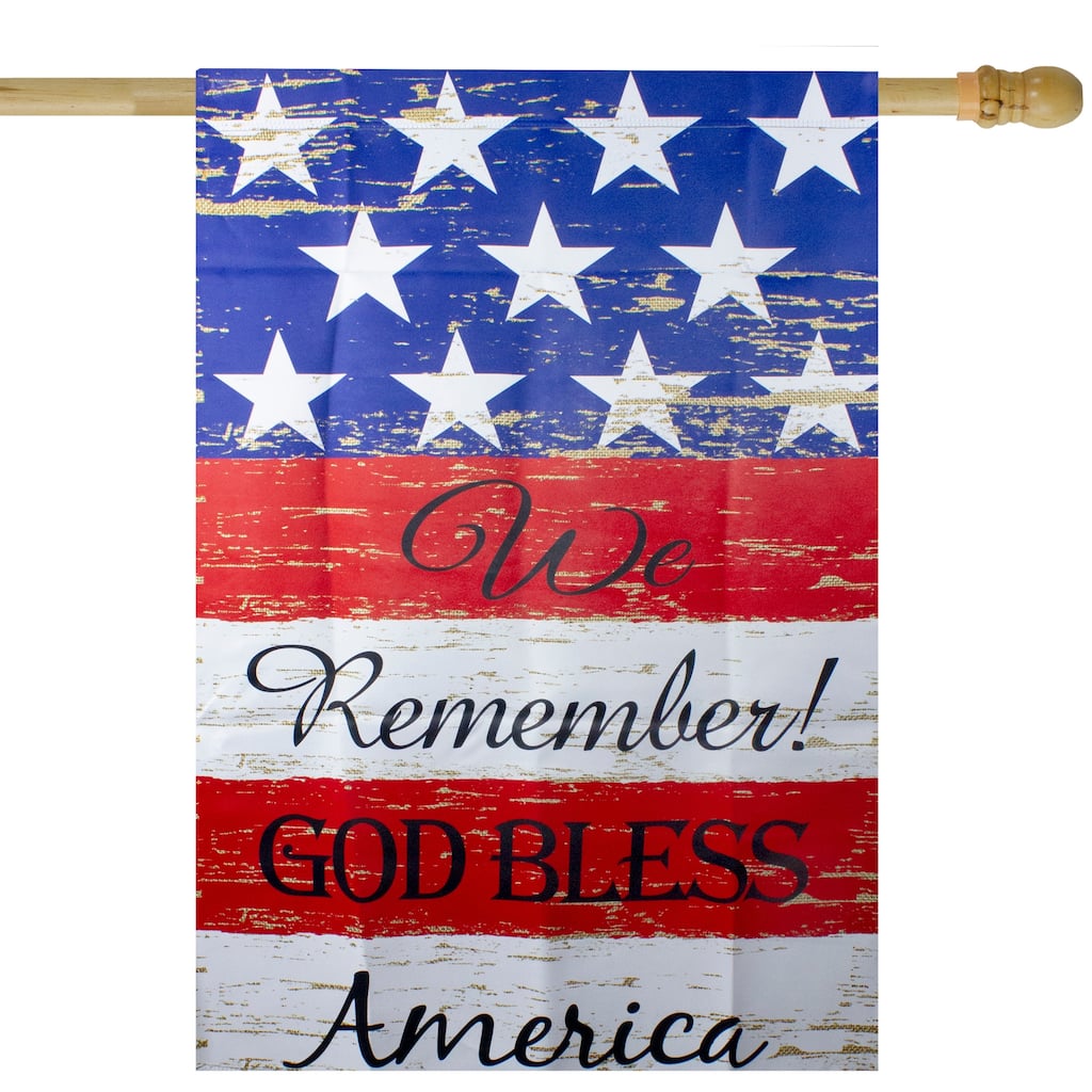 We Remember Patriotic American Outdoor House Flag 28" x 40"
