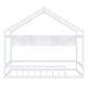 preview thumbnail 3 of 16, Twin Size Pine Wood House Bed with Roof and Storage Shelf