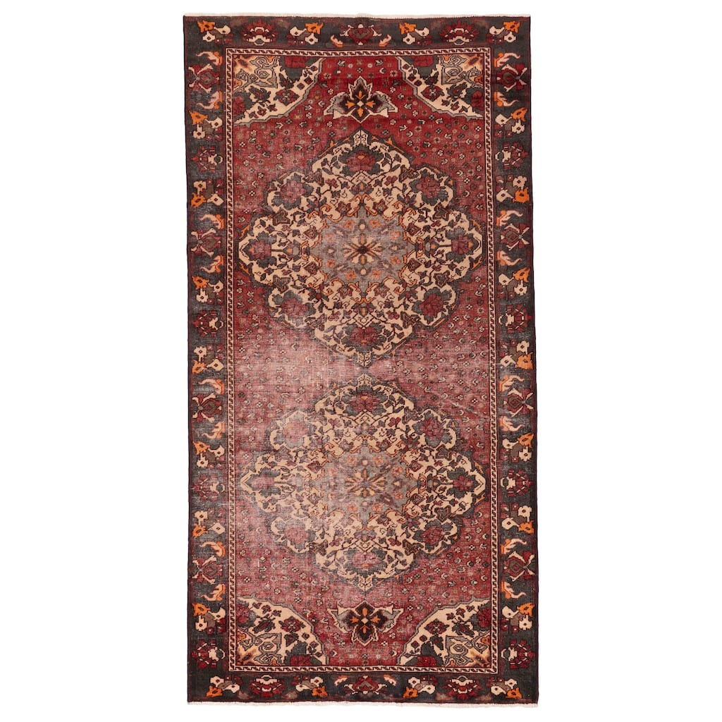 ECARPETGALLERY Hand-knotted Konya Anatolian Red Wool Rug - 5'1 x 10'0
