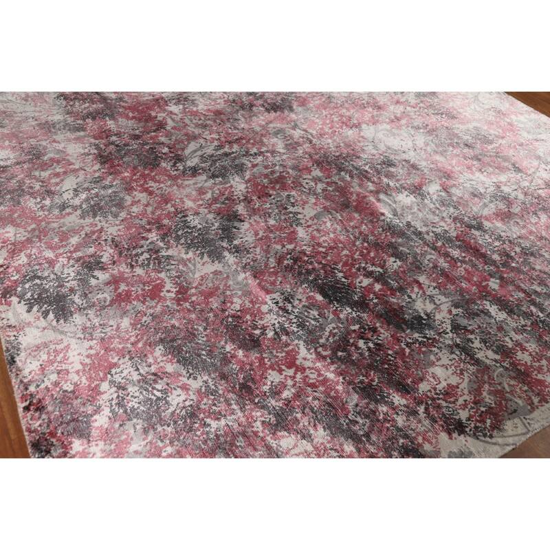 Modern Abstract Indian Rug Hand-Knotted Wool Carpet - 8'2"x 9'9"
