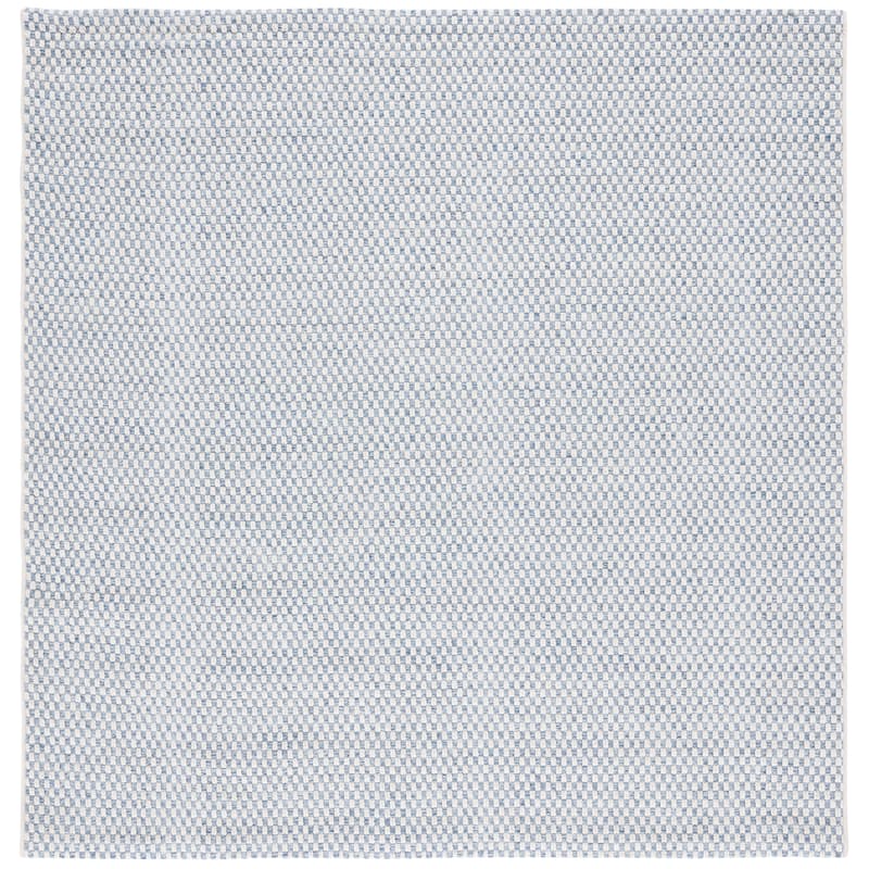 SAFAVIEH Sisal All-Weather Zhanat Transitional Indoor/Outdoor Rug - 7'9" Square - Blue/Ivory