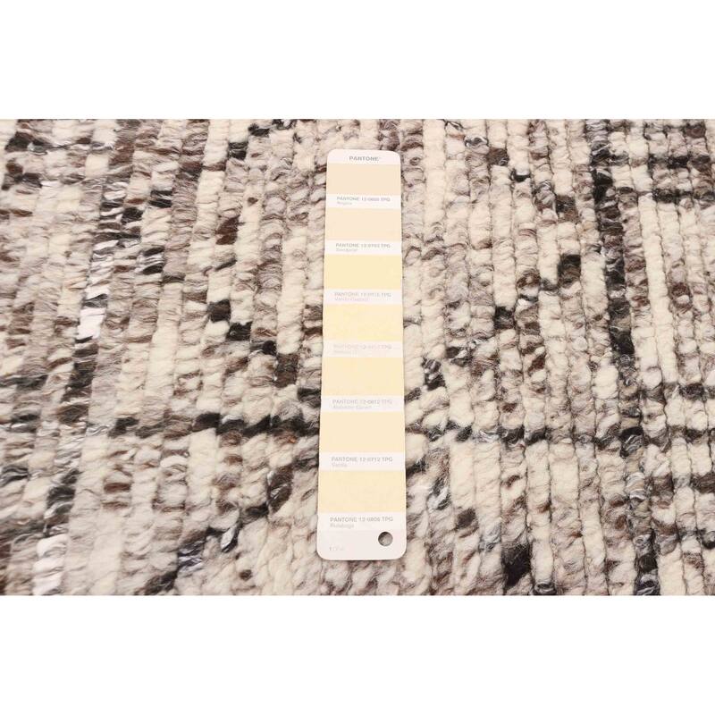 ECARPETGALLERY Hand-knotted Tangier Cream, Taupe Wool Rug - 5'5 x 7'7