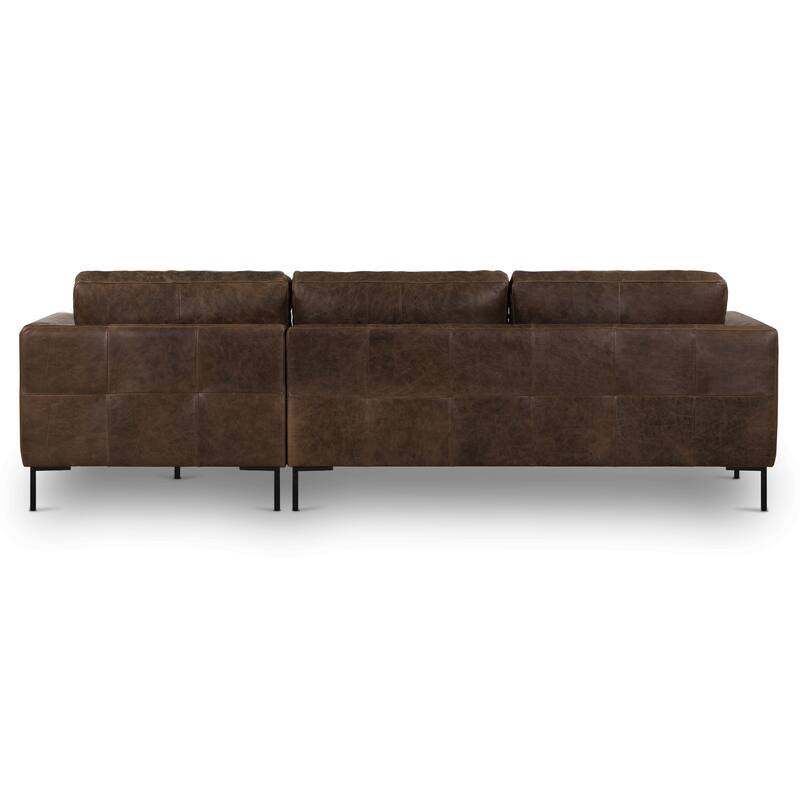 Poly & Bark Calle 114" Right-Facing Sectional - Full Grain Genuine Italian Leather