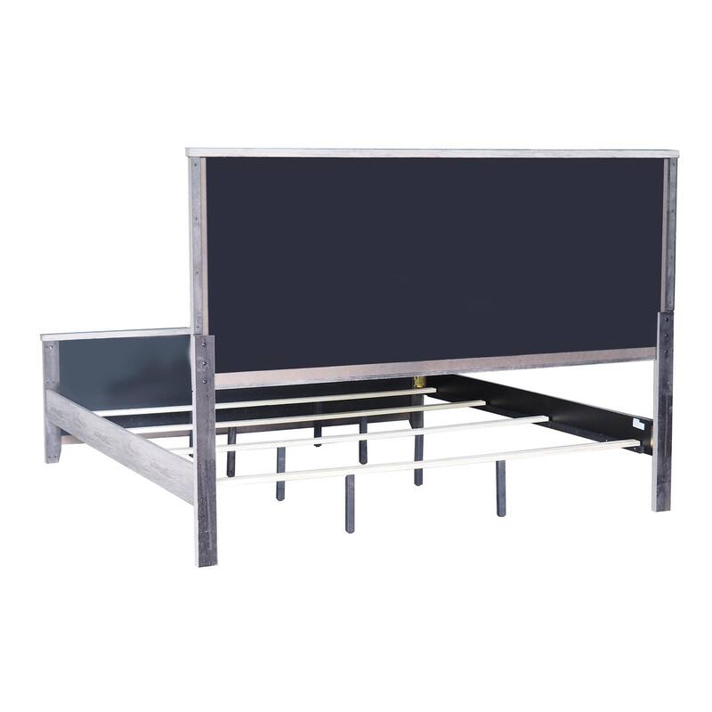 Genteel Light Gray Queen Bed with Paneled Headboard