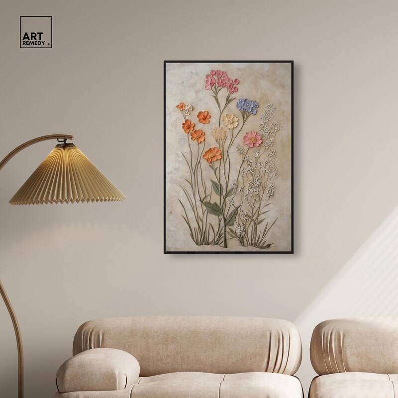 Sculpted Flora Frieze IV Canvas by Art Remedy