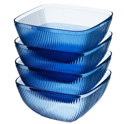 Elle Decor Ribbed Acrylic Bowls Set of 4 - 13.52 oz.