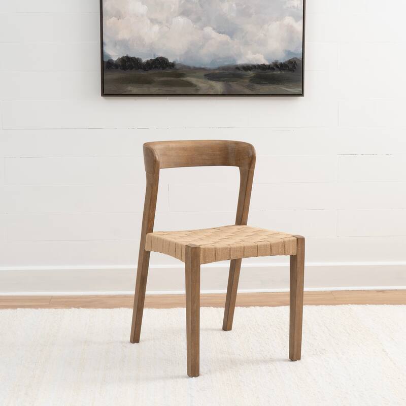 Maura Woven Brown Size Chair Set of 2