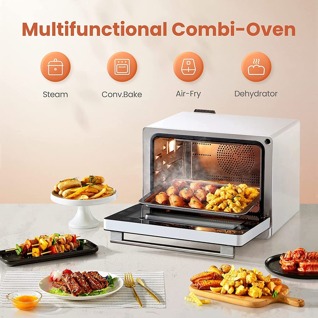 FOTILE ChefCubii HYZK26-E1 4-in-1 Countertop Convection Steam Combi Oven with 40+ Preset Menu and Steam Self-clean, 30 Qt