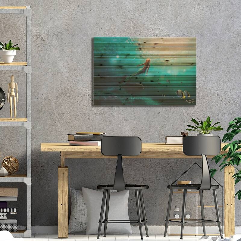 Towards The Light Print On Wood by Anastasia Evgrafova - Multi-Color