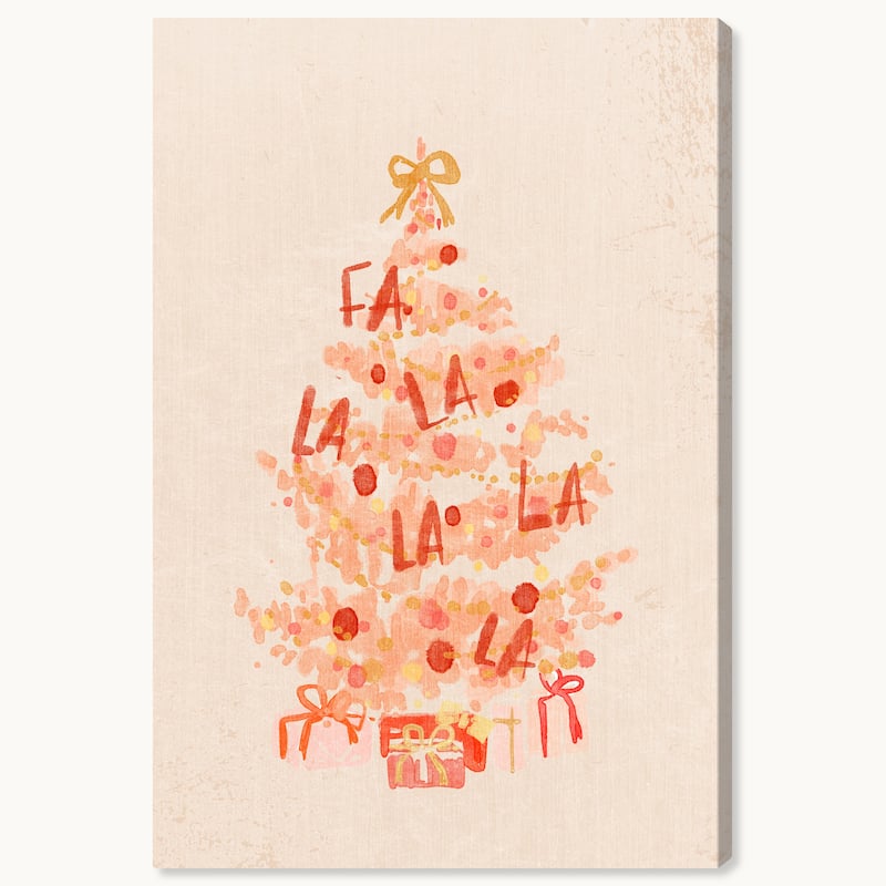 Wynwood Studio Canvas Holiday and Seasonal Orange Christmas Tree Orange Modern & Contemporary Wall Art Canvas Print