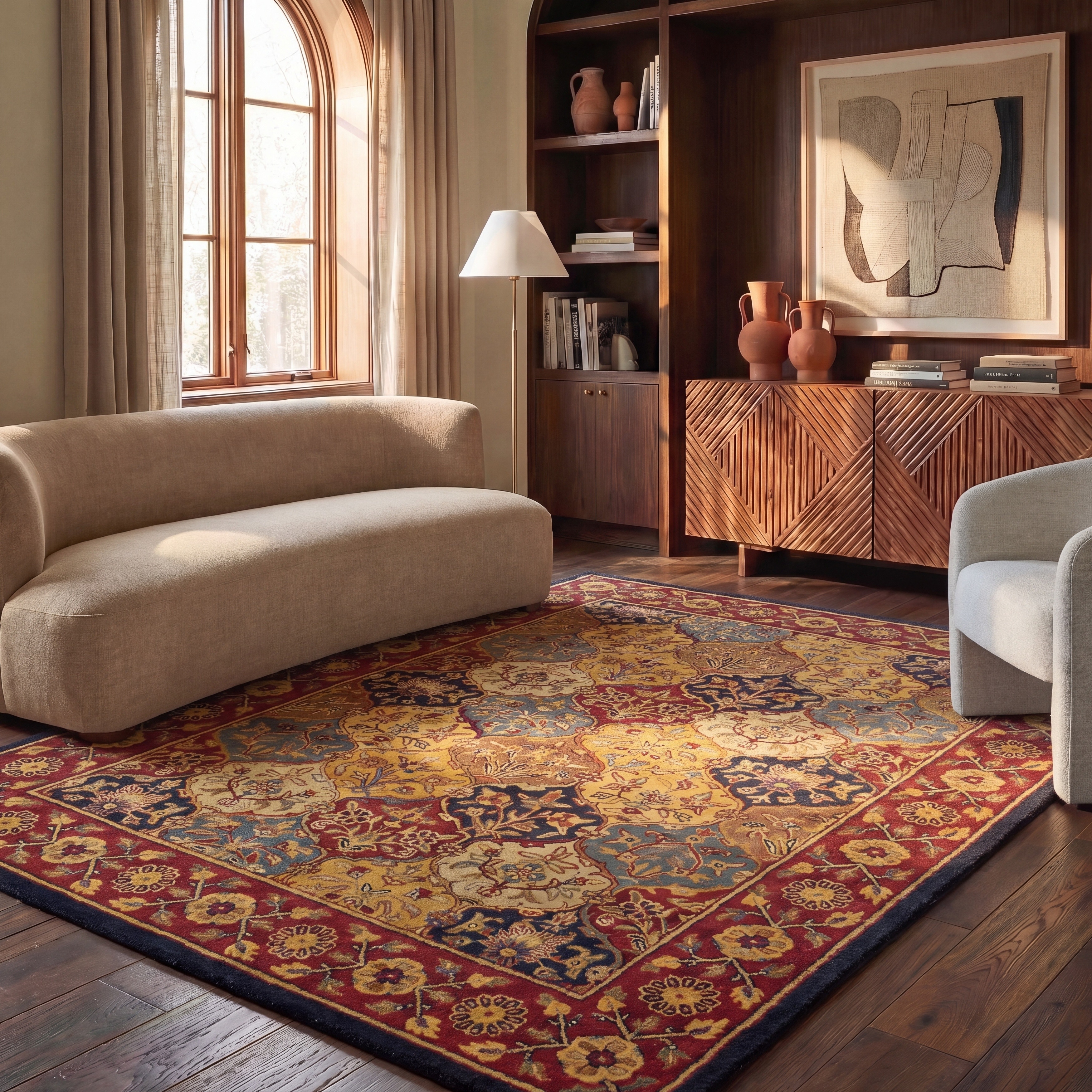SAFAVIEH Handmade Heritage Square Knot Traditional Oriental Wool Rug