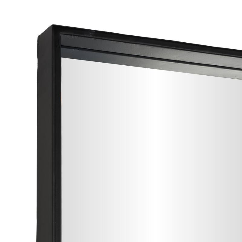 Black Metal Window Pane Inspired Room Floor Mirror