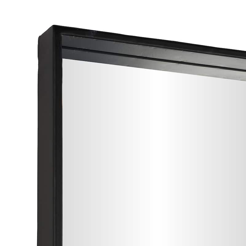 Metal Window Pane Inspired Floor Mirror - Black - Roche River Decor
