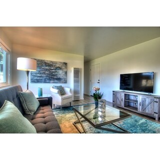 The Gray Barn Firebranch 58-inch Barn Door TV Stand Console, Rustic Entertainment Center - 58 x 16 x 24h