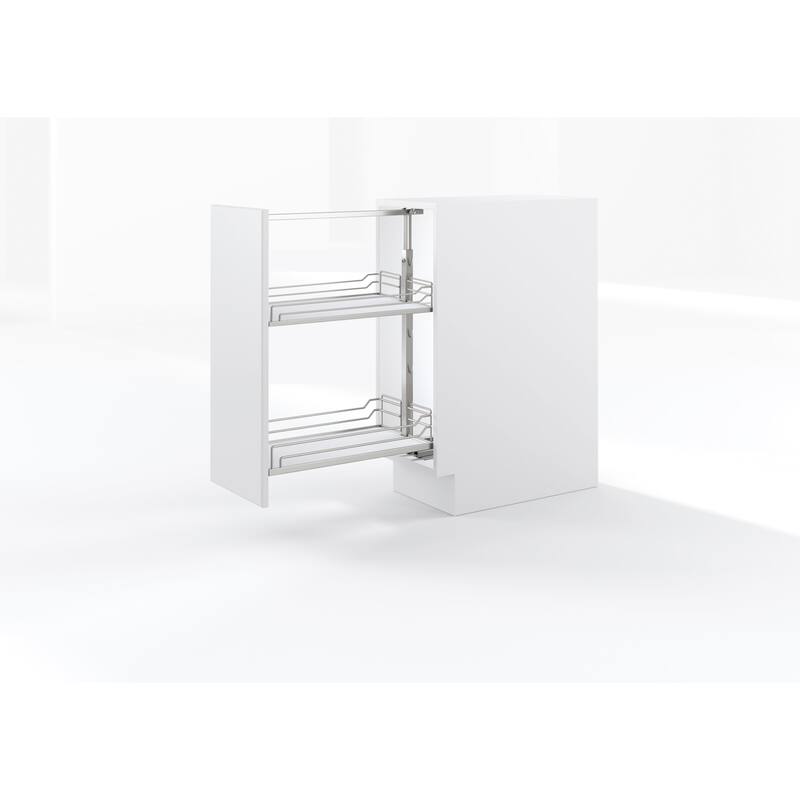 Kessebohmer 10 Wide Trays for 20" to 28" Base Pull Out Cabinet Kit - Chrome / White