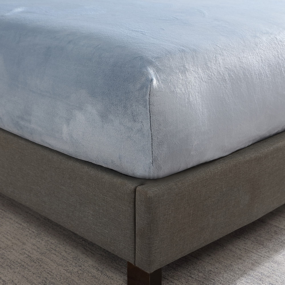 Swift Home Cozy Soft Velvet-Like Microplush Flannel Fitted Sheet