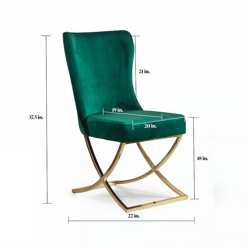 Upholstered Gold Legged Dining Chair, Set of 2