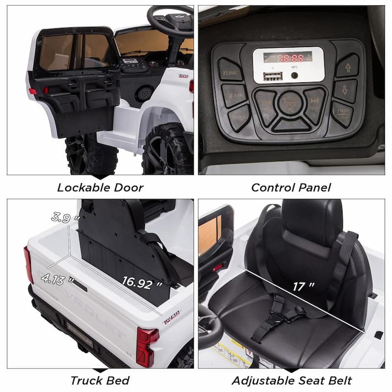 12V Kids Ride on Car , Licensed Chevrolet Silverado Kids Ride on Tuck Car