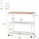 preview thumbnail 7 of 5, Rolling Kitchen Island Cart on Wheels with Storage Shelves, 3-Tier Kitchen Bar Serving Cart with Towel Handle and Hooks - White