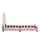 preview thumbnail 19 of 38, Full size Upholestered Princess Bed ,Full Size Platform Bed with Headboard and Footboard,White+Pink