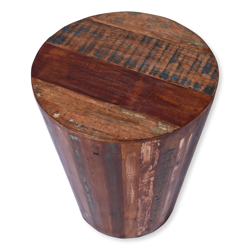 Reclaimed Wood round Cone shaped 18 inch Side table, Accent Table, End Table or Plant Stand.
