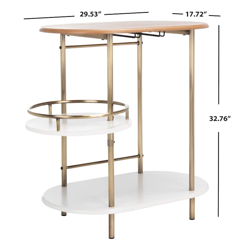 SAFAVIEH Iva 3-Tier Swivel Bar Table - 29.53" W x 17.72" L x 32.76" H