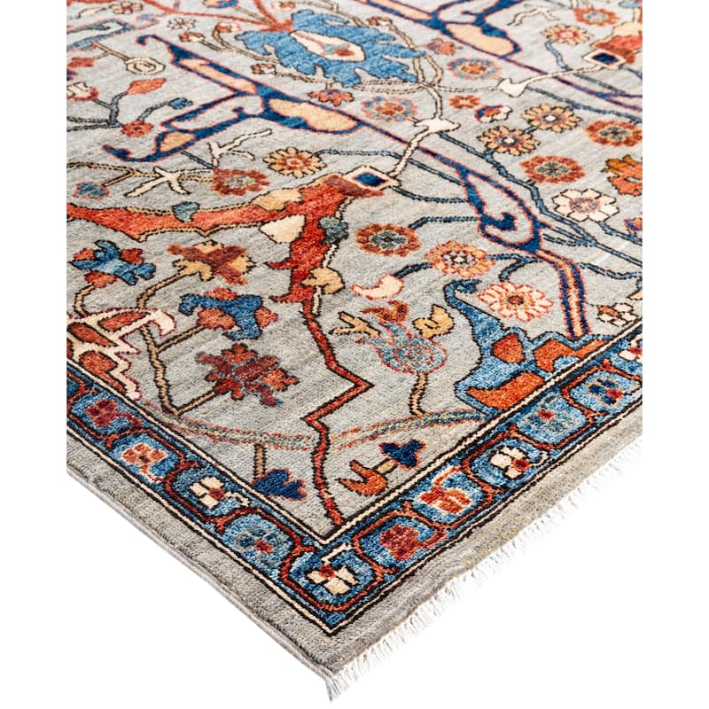 Serapi One-of-a-Kind Hand-Knotted Area Rug - Gray - 9' 0" x 12' 3"