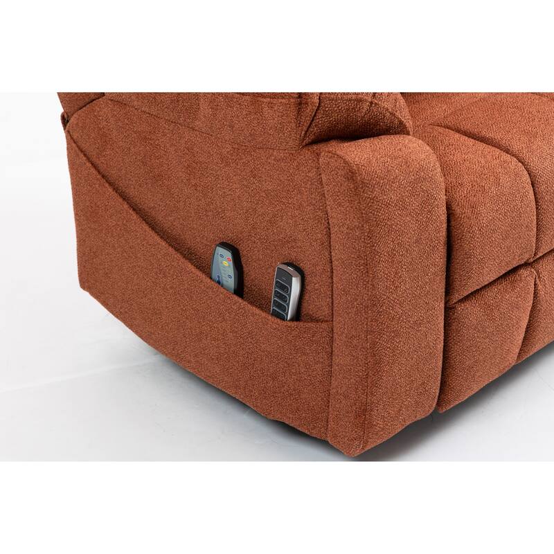 Power Lift Recliner Chair with Heat & Massage, Ergonomic Single Sofa Chair, Electric Recliner Chair with 2 Cup Holders