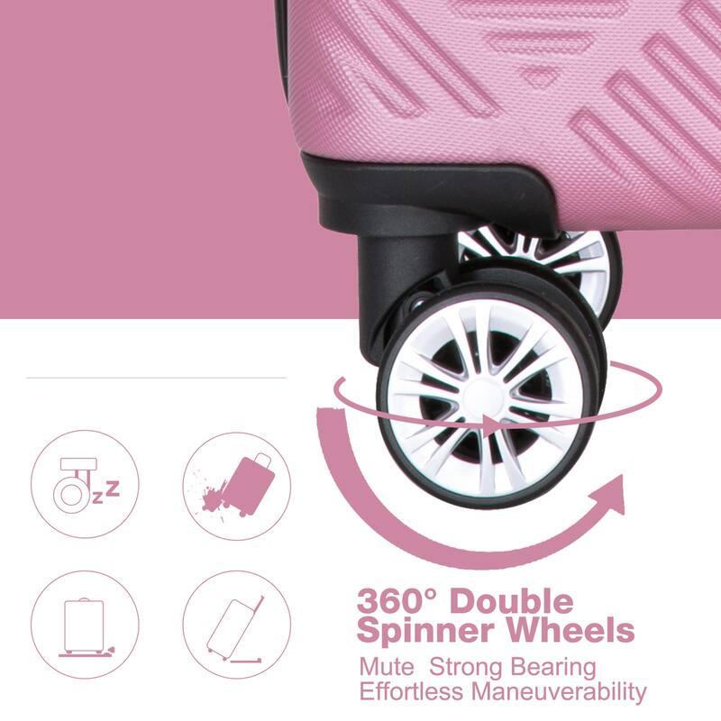 4-piece ABS lightweight suitcase, 14 inch makeup box, aircraft wheels (14/20/24/28)