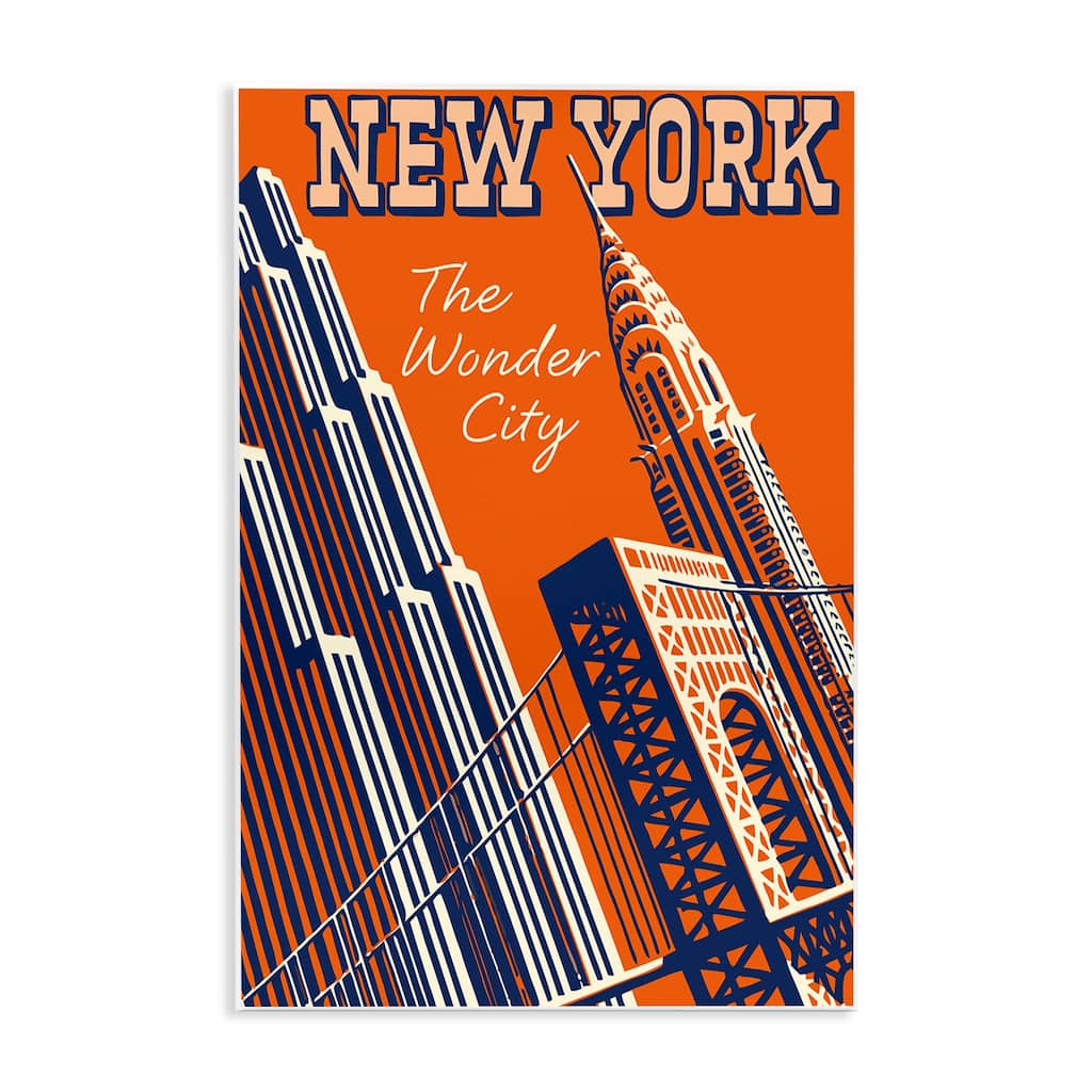 Stupell New York The Wonder City Wall Plaque Art Design By Marcus Jules