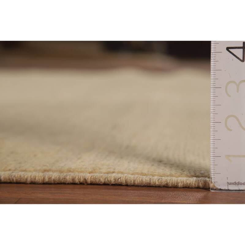 Modern Beige Gold Muted Gabbeh Oriental Area Rug Handmade Wool Carpet - 5'10"x 8'10"