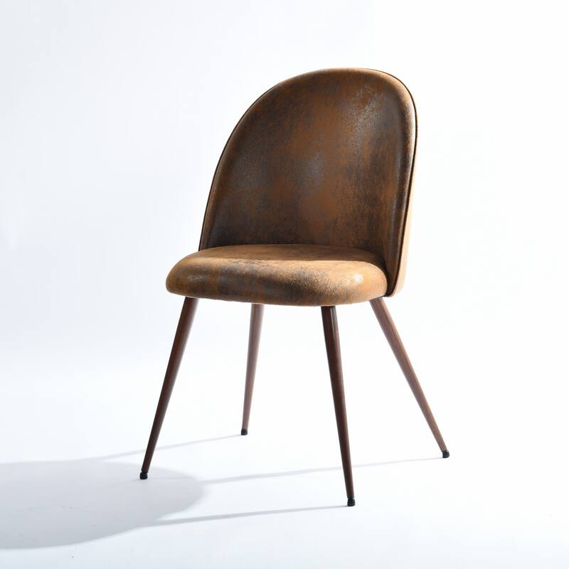 Homy Casa Fabric Office Chair with Metal-Walnut Legs, Modern