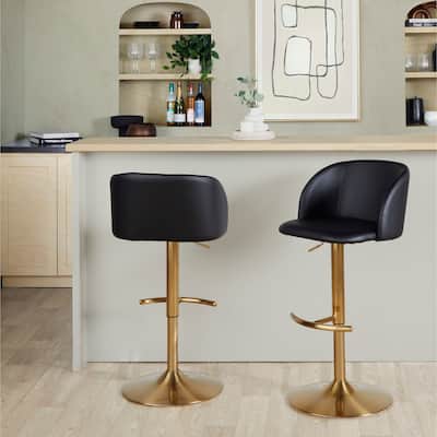 Silver Orchid Harding Adjustable Bar Stool with Rounded T Footrest (Set of 2)