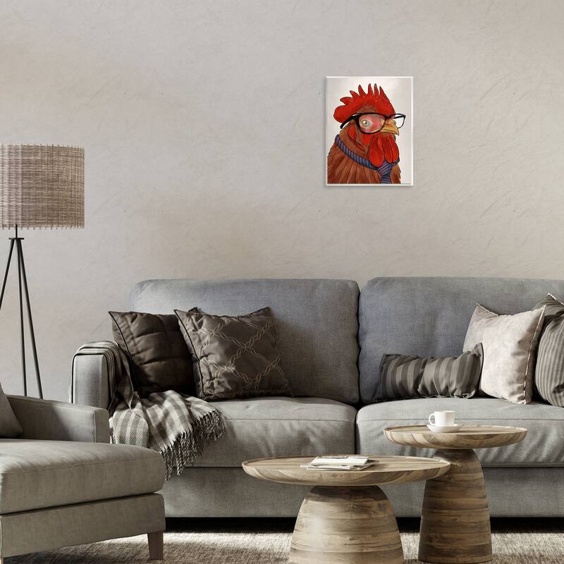 Stupell Trendy Rooster with Tie Wall Plaque Art Design By Marcus Prime