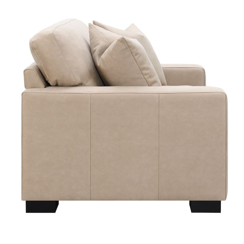 Dexter 52" Double Accent Chair with 2 Pillows, Taupe