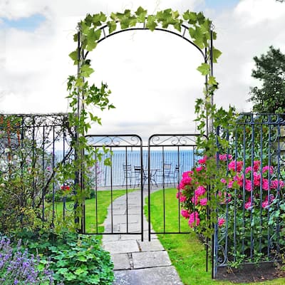 Outsunny Decorative Garden Trellis with Two Latched Doors for Climbing Vines & Weddings