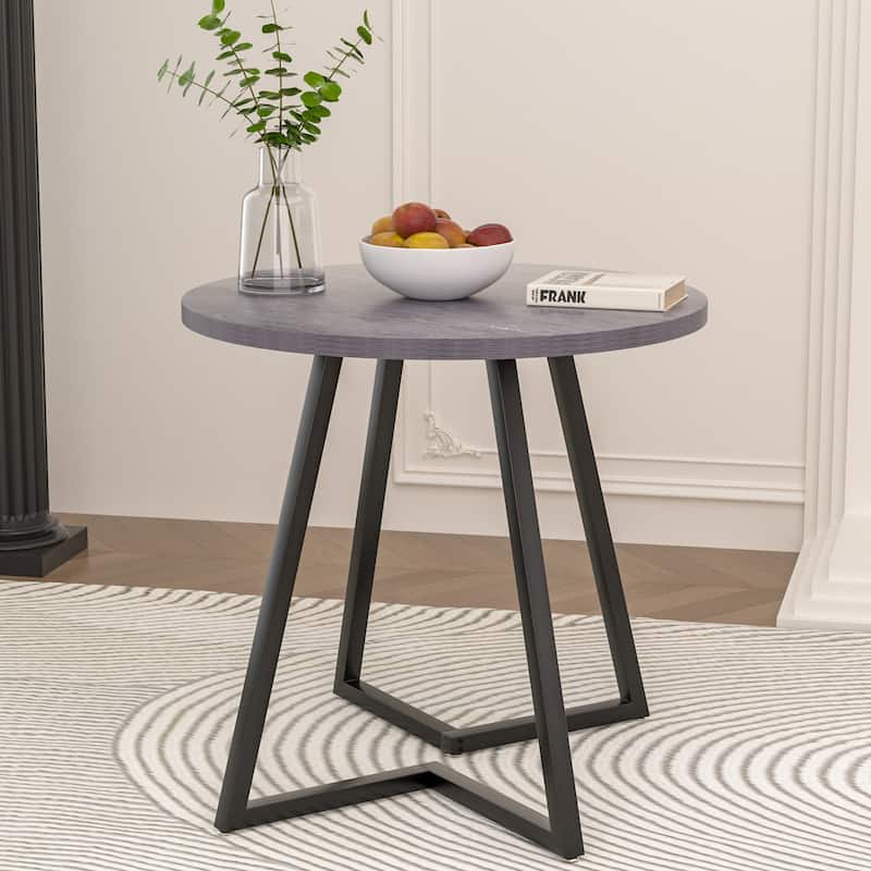 VECELO 35.43'' Round Butterfly Leg Dining Table for 4 MDF Top Kitchen Table Kitchen & Dining Room Tables
