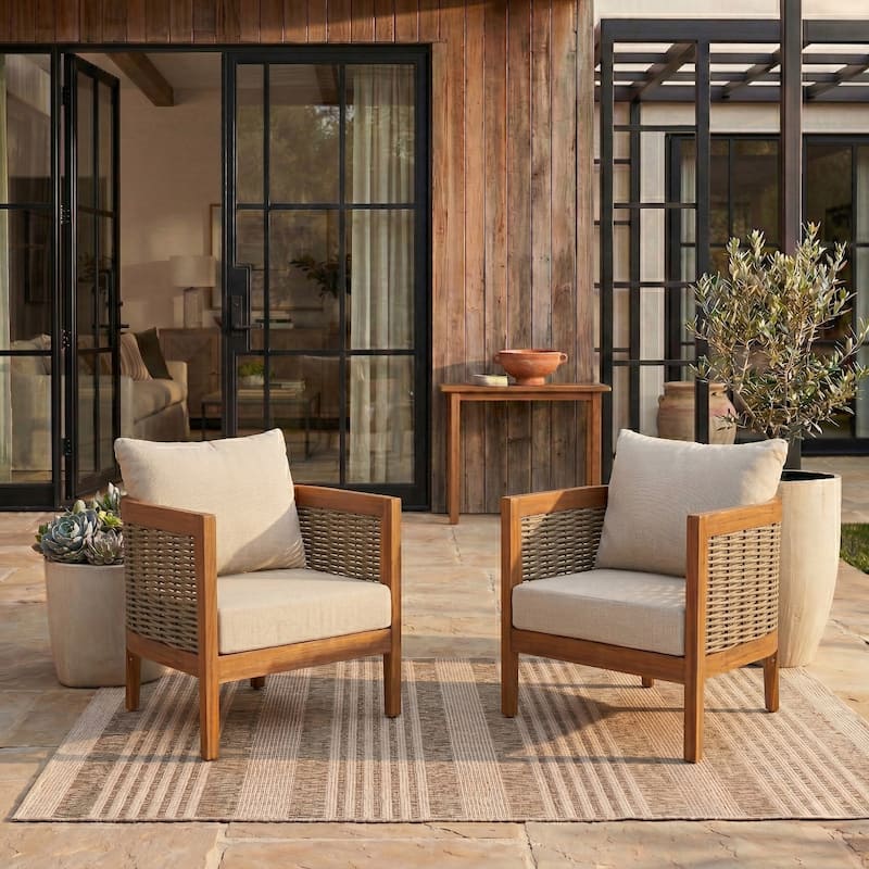 SAFAVIEH Outdoor Living Amanda Chair [SET of 2] - 28"W x 30"D x 25"H